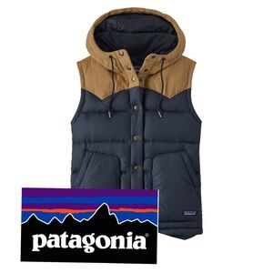Patagonia Women's Bivy Hooded Two-Tone Hooded Puffer Vest NEW